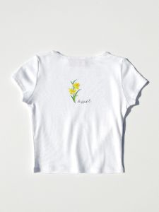 Alex Flower Tee - March Daffodil sold by Lisa Says Gah