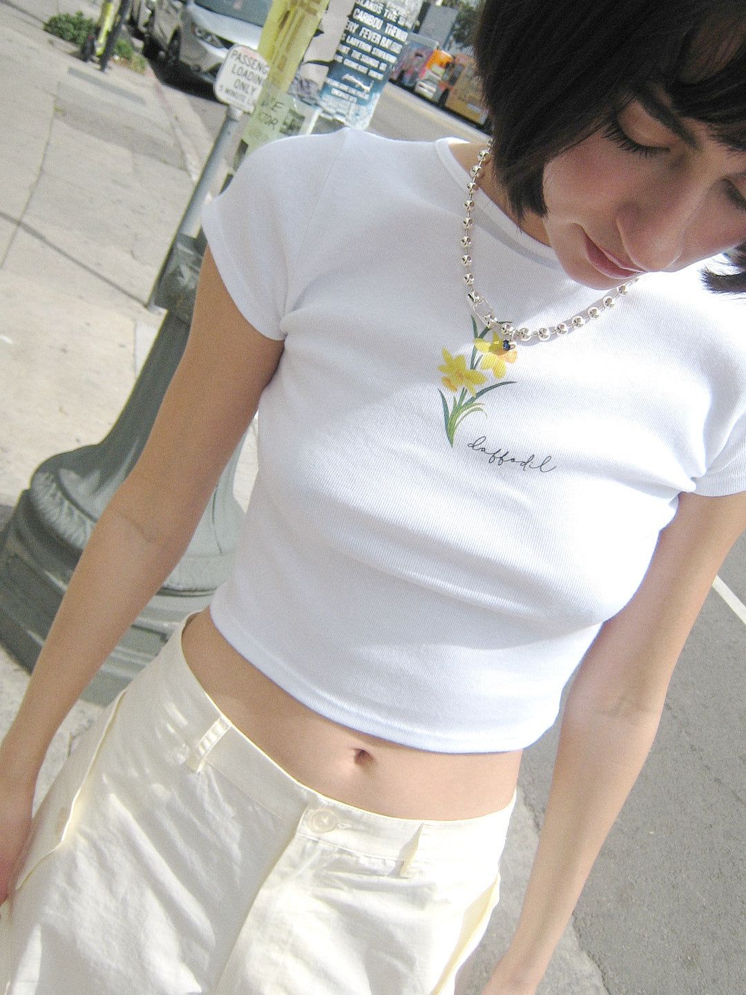 Alex Flower Tee - March Daffodil sold by Lisa Says Gah