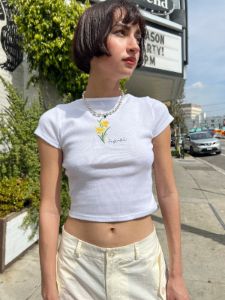 Alex Flower Tee - March Daffodil sold by Lisa Says Gah