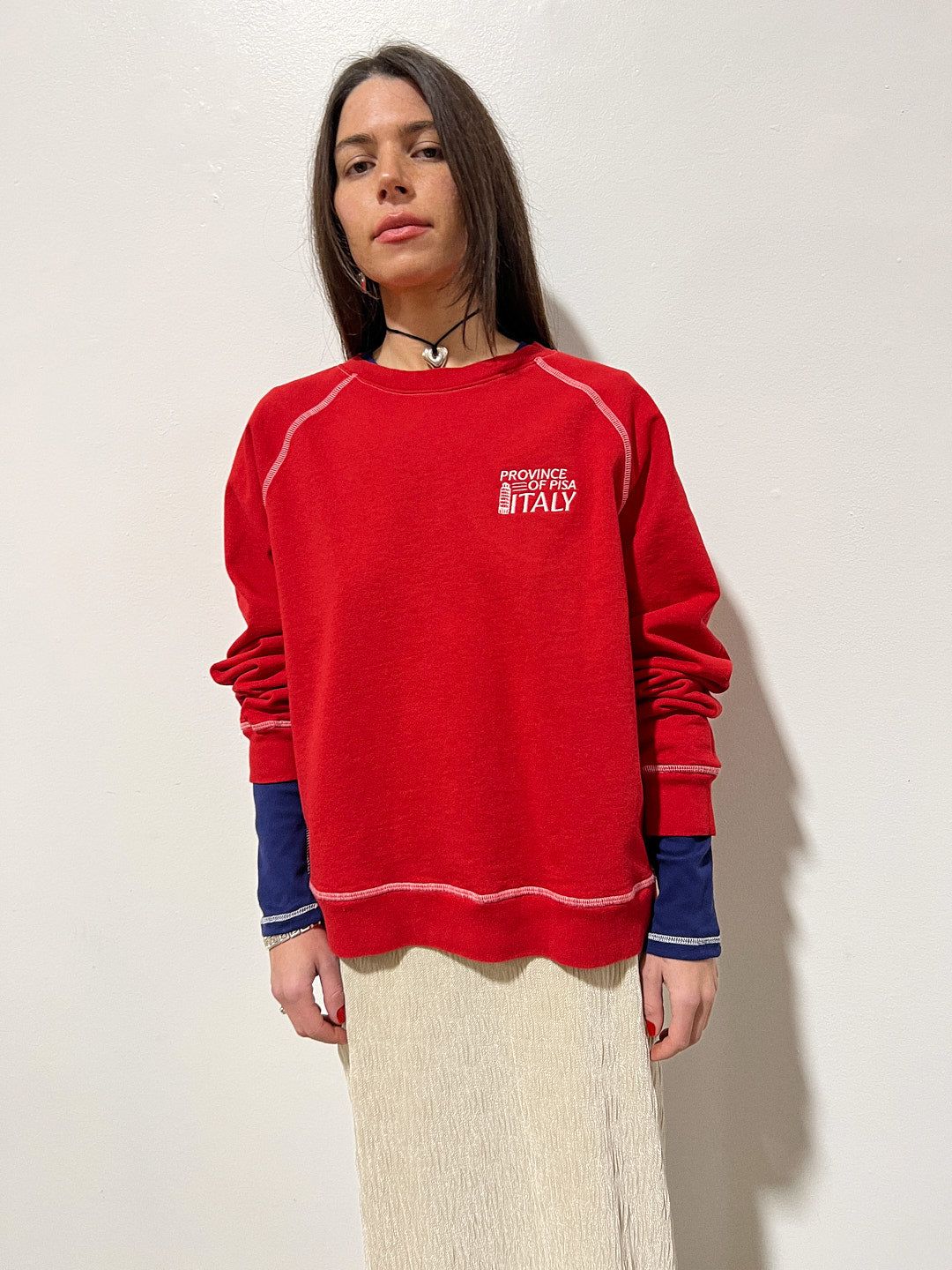 Leaning Tower of Pisa Sweatshirt - Red/White sold by Lisa Says Gah product image thumbnail 5