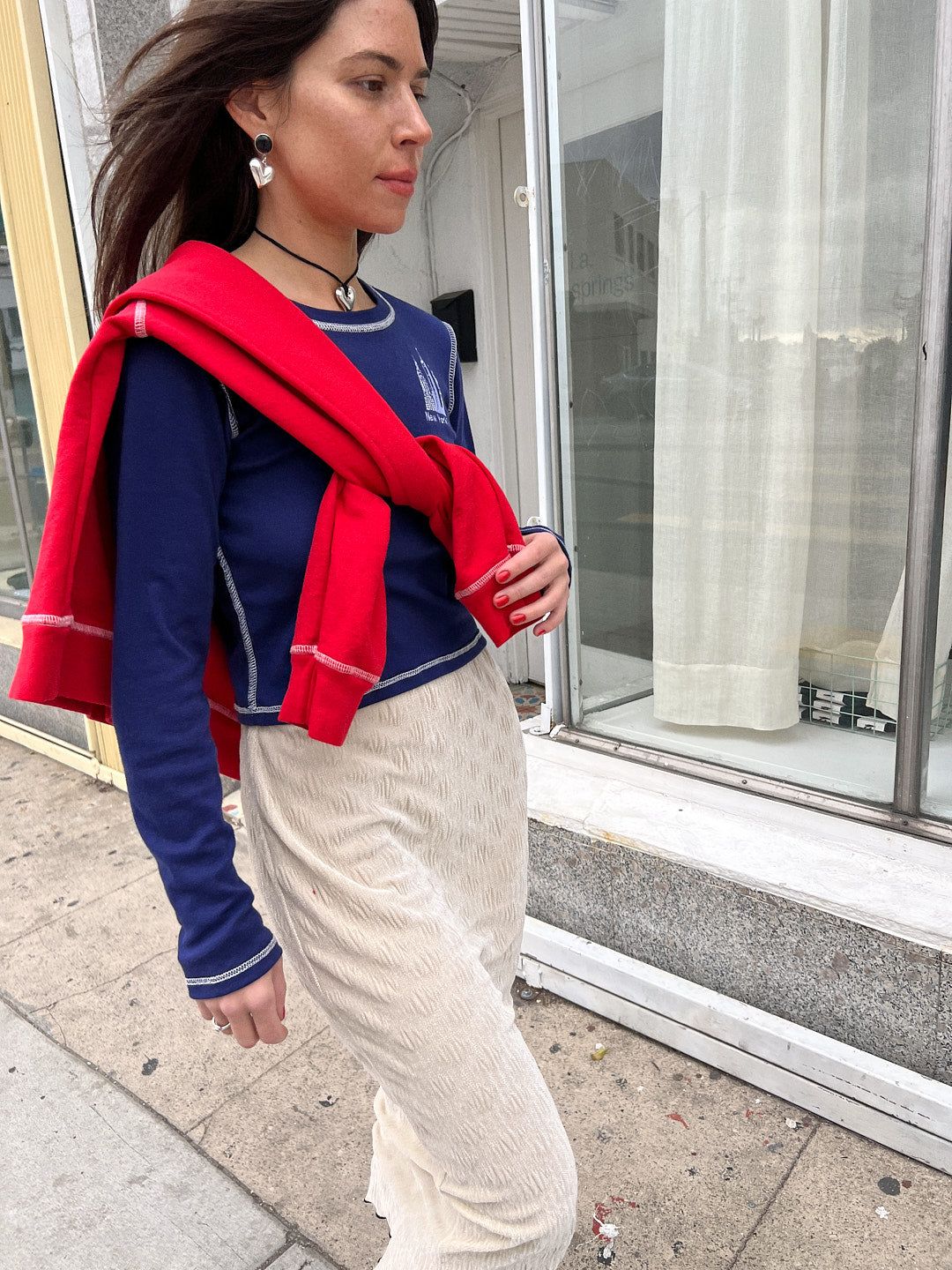 Leaning Tower of Pisa Sweatshirt - Red/White sold by Lisa Says Gah product image thumbnail 4