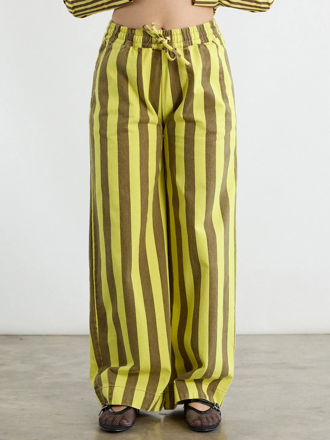 Rafe Pants - Yellow/ Choc Stripe sold by Lisa Says Gah