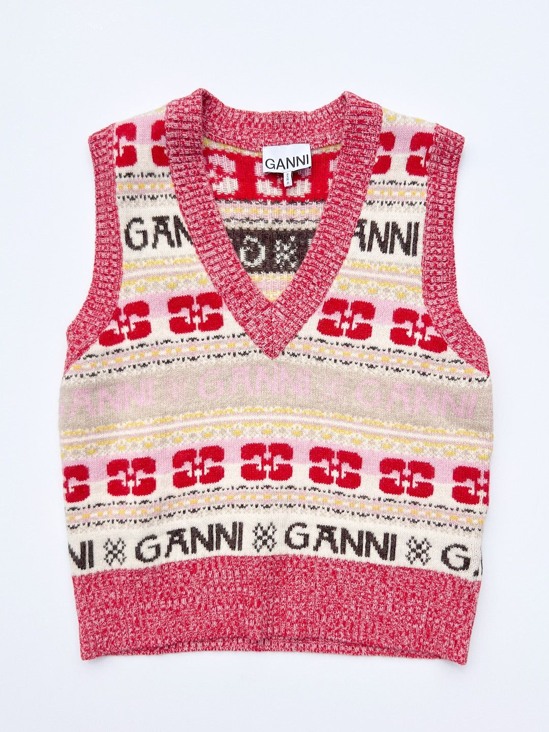 Logo Wool Mix Vest - Multi sold by Lisa Says Gah