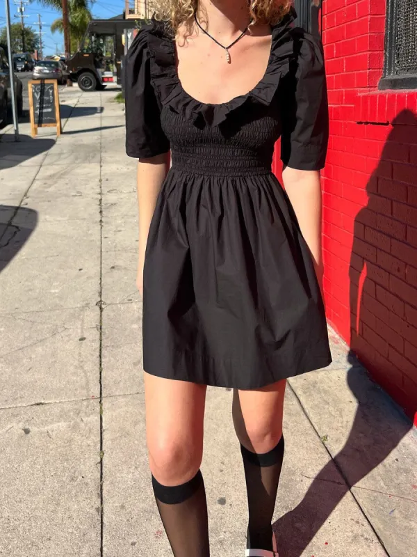 Cotton Poplin Smock Mini Dress - Black sold by Lisa Says Gah
