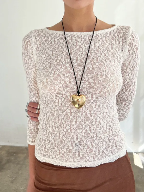 Impression Lace Top - Ivory sold by Lisa Says Gah