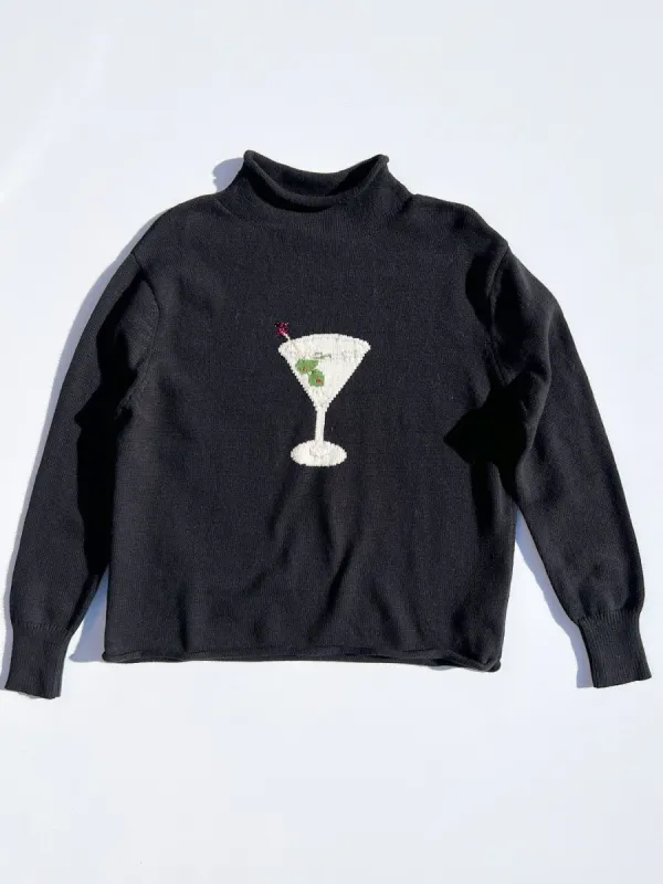 Martini Mockneck Sweater - Black/White made by Rachel Antonoff