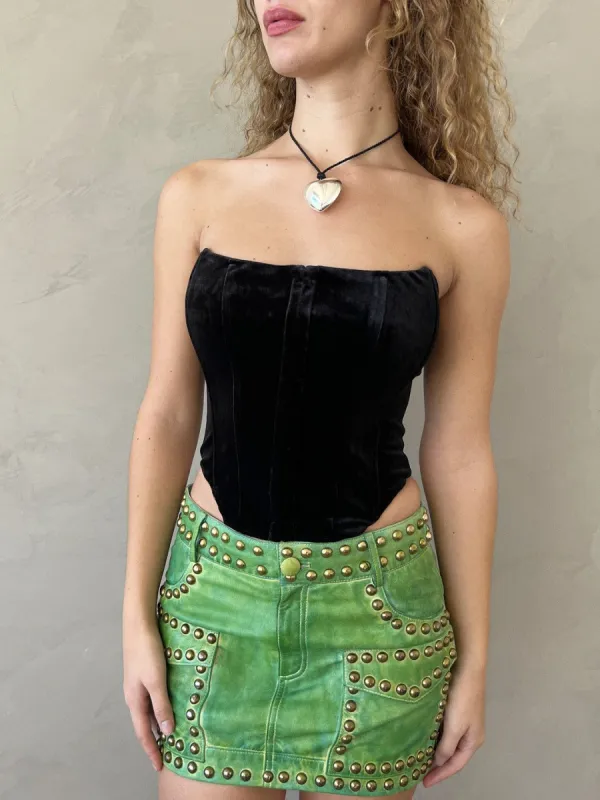 Birdie Corset - Black Velvet made by Nia