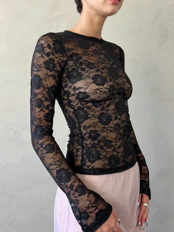 Fox Lace Top - Black sold by Lisa Says Gah