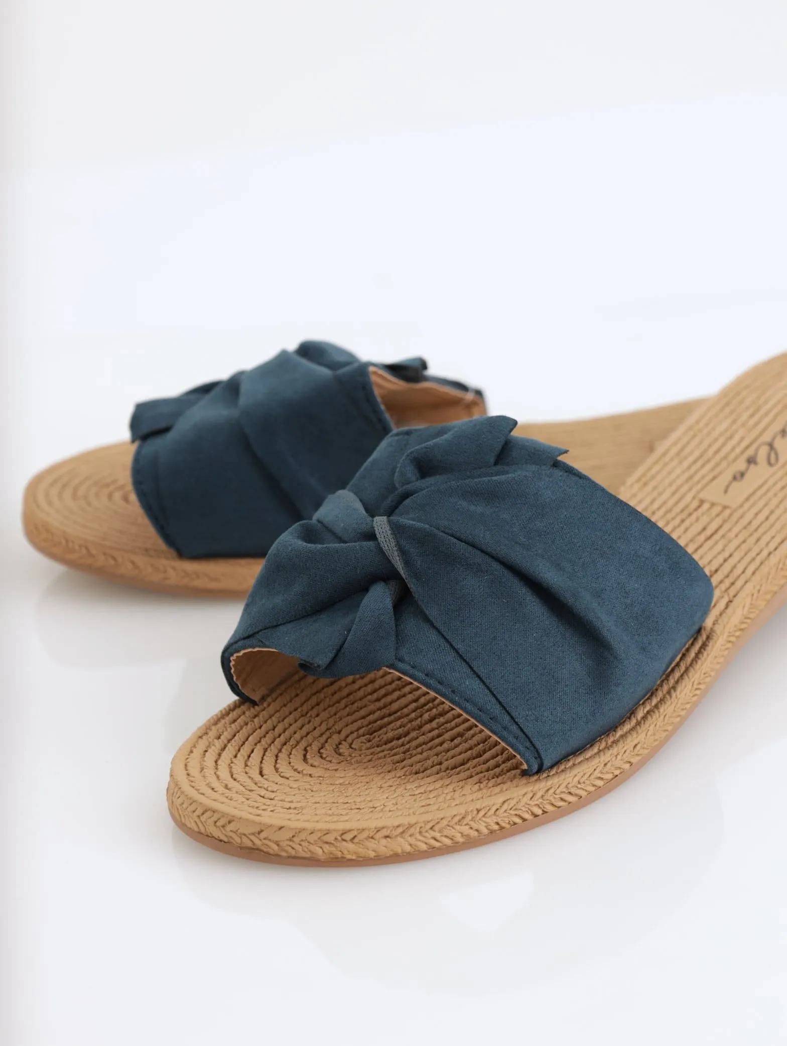Ladies Folded Bow Moulded Mule Sandal - Teal sold by Edgars
