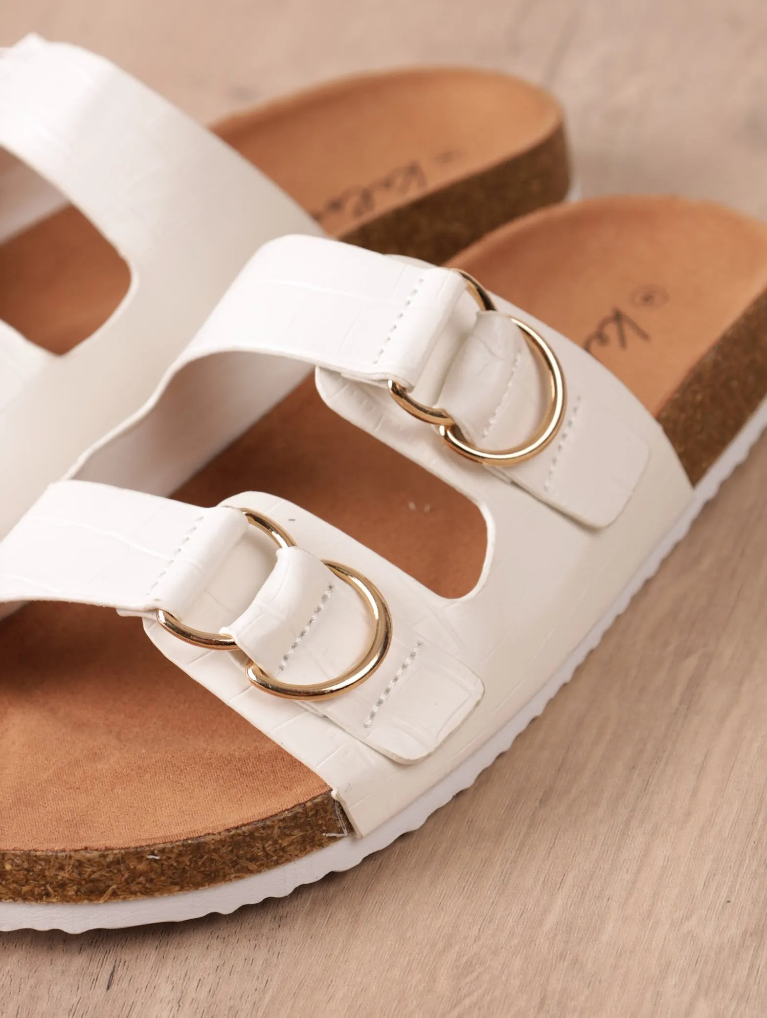 Ladies Double Strap D-Ring Sandal - White sold by Edgars