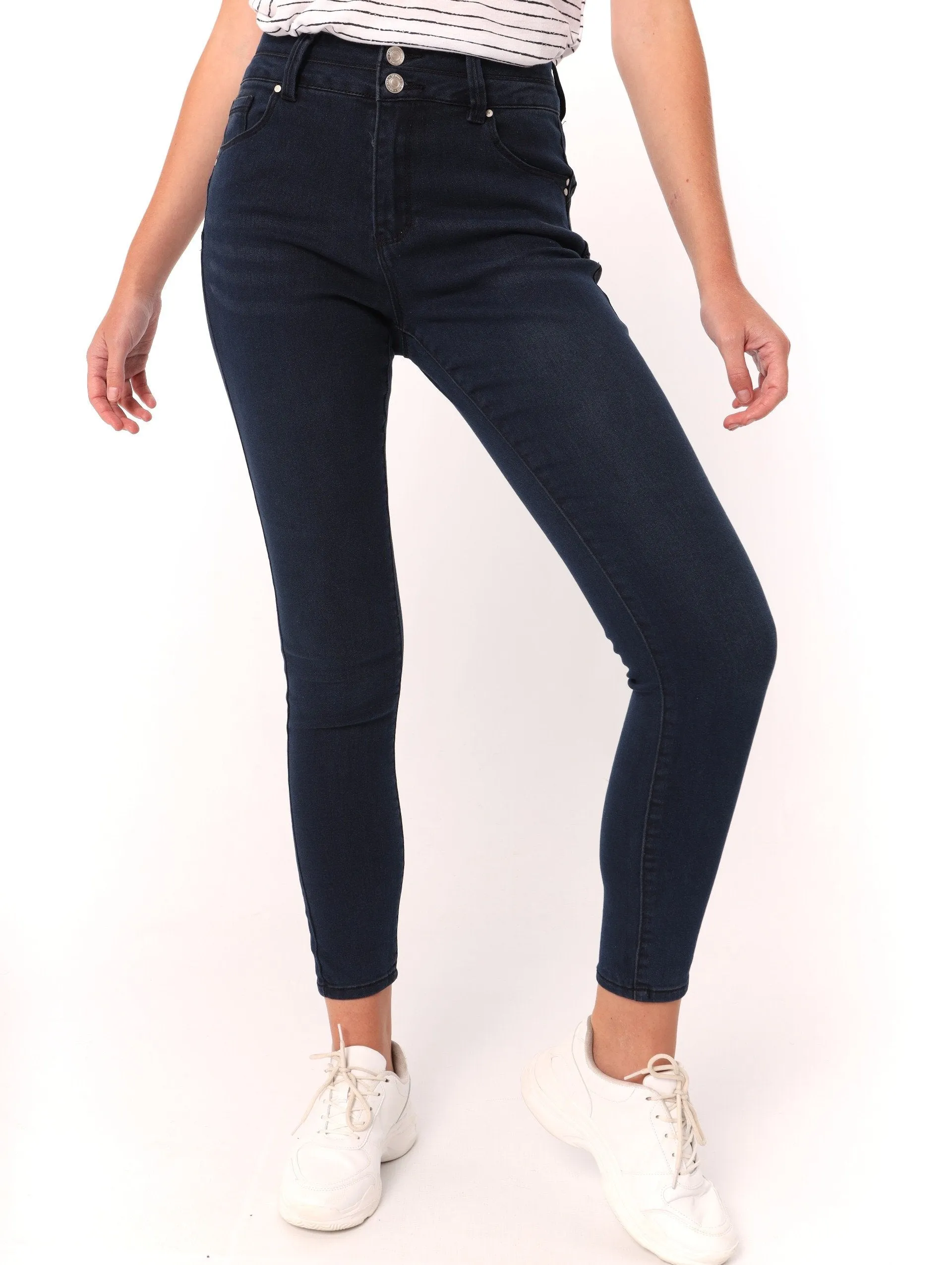 Ladies Double Waistband Skinny Shape Enhancer - Blue sold by Edgars