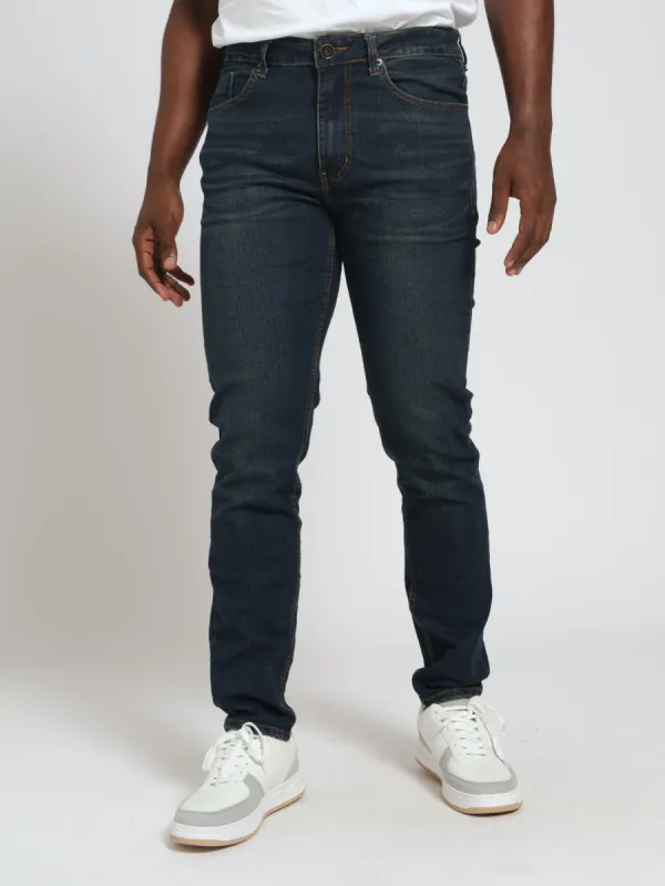 Skinny Denim Jeans - Dark Blue sold by Edgars