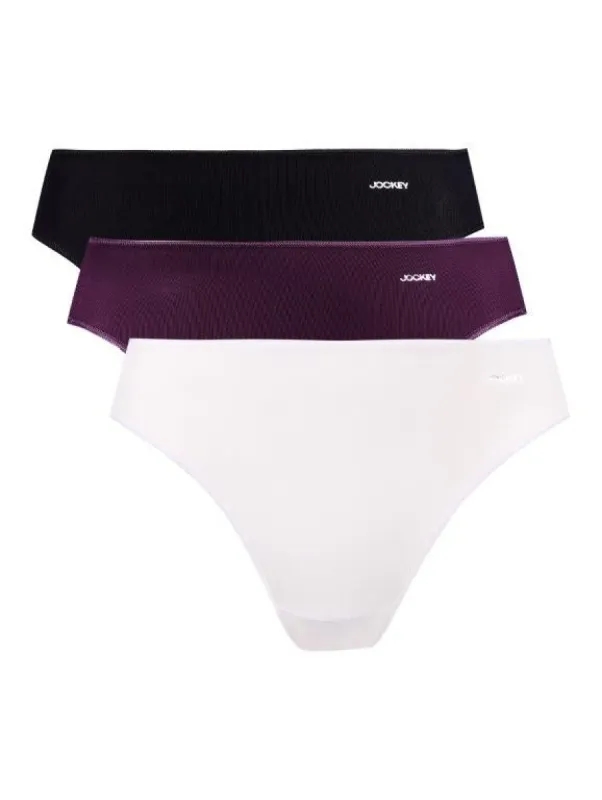 3 Pack No Panty Line French Cut Panties - Midnight Plum/White/Black sold by Edgars 