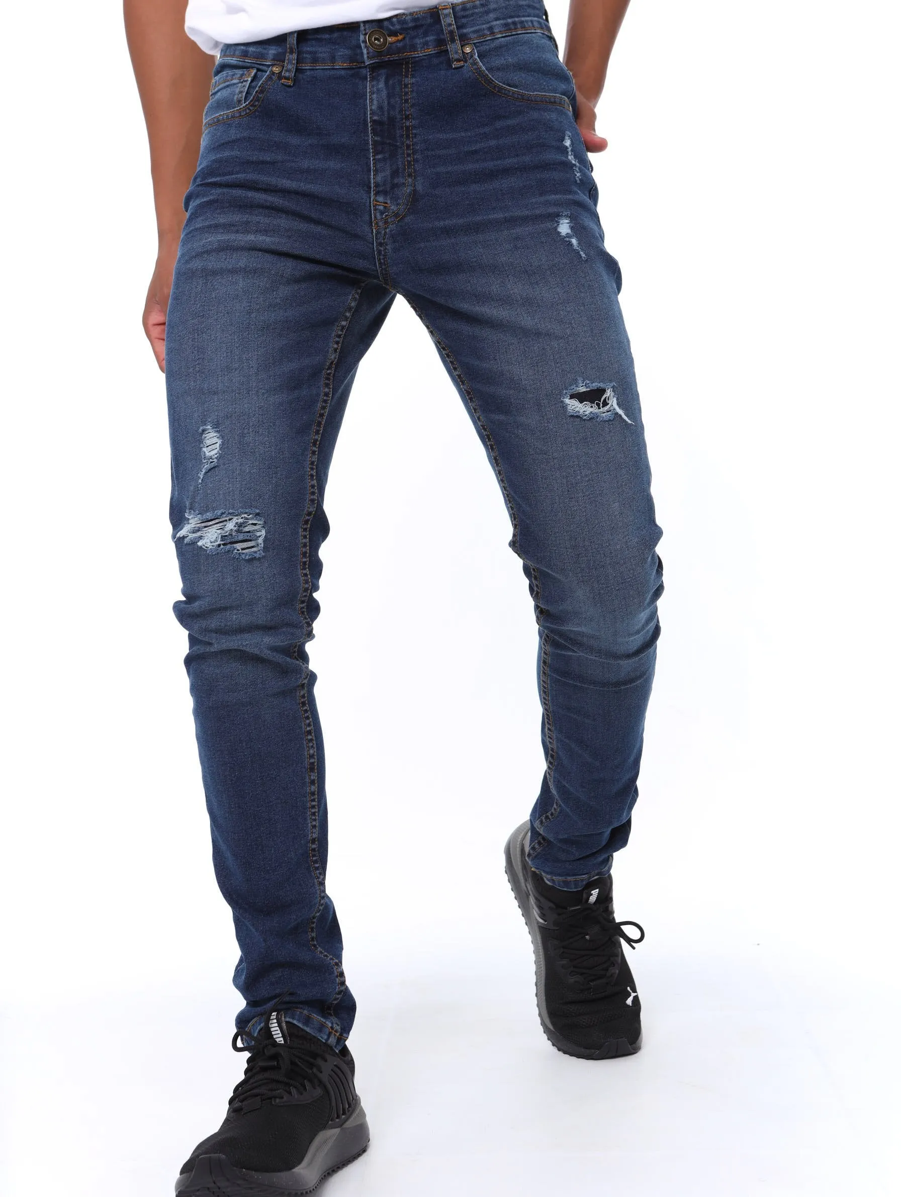 Men's Dark Blue Subtle R&R Supa Skinny Denim Jean sold by Edgars