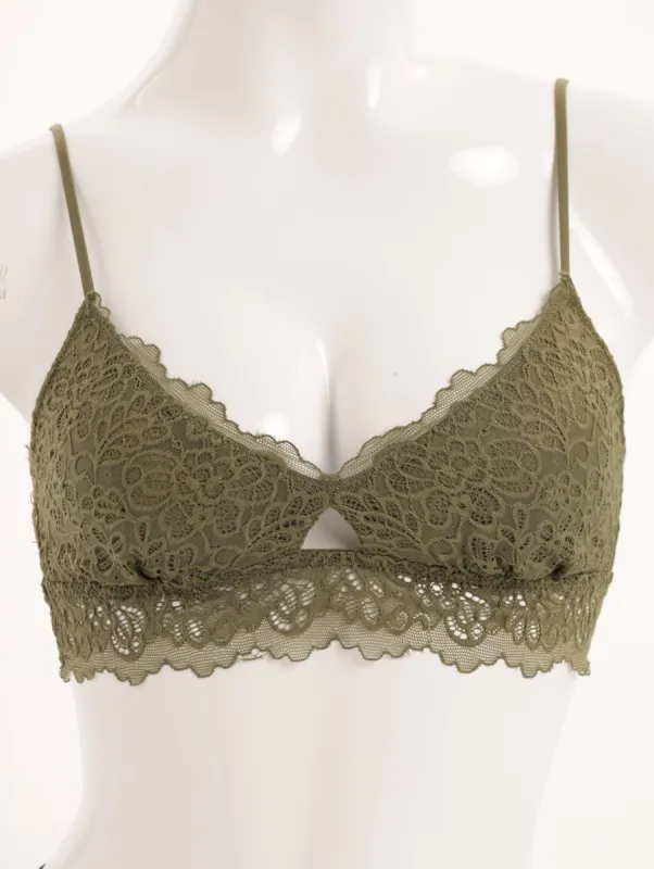 Ladies Scallop Lace Bralette - Fatigue sold by Edgars