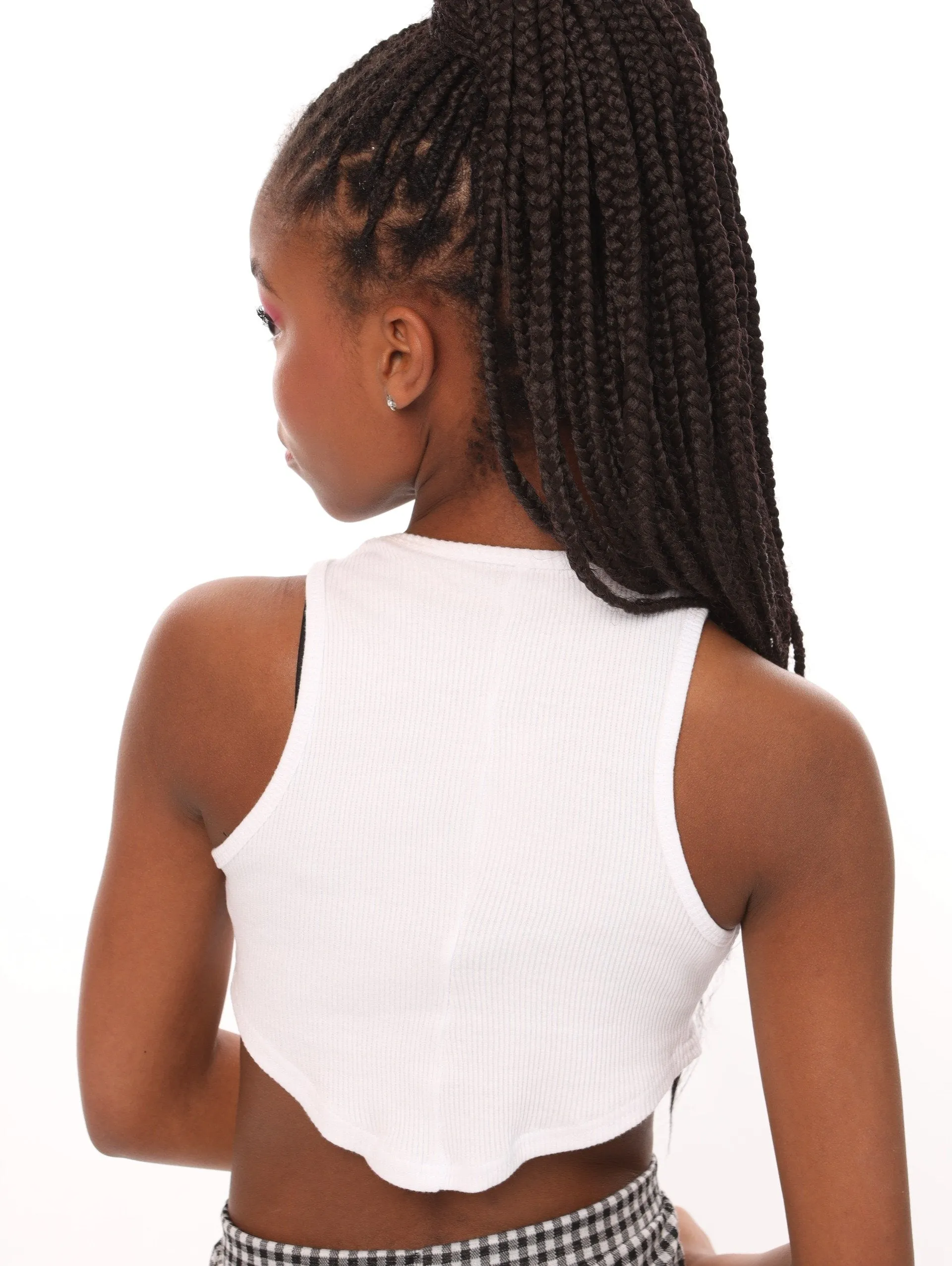 Ladies Ribbed Scoop Hem Tank - White sold by Edgars product image thumbnail 4
