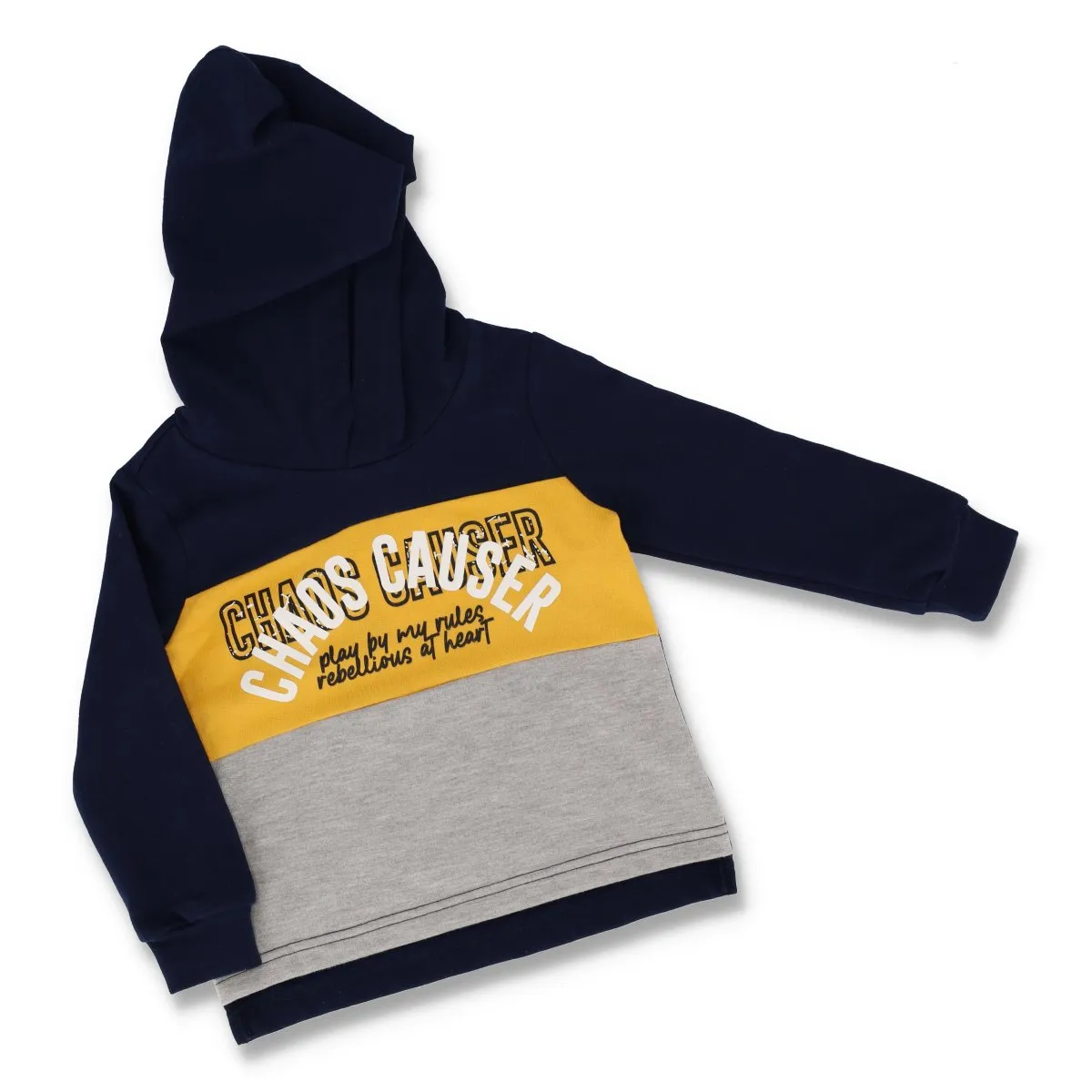 Pre-Boys Long Sleeve Fashion Fleece Hooded Top - Navy sold by Edgars