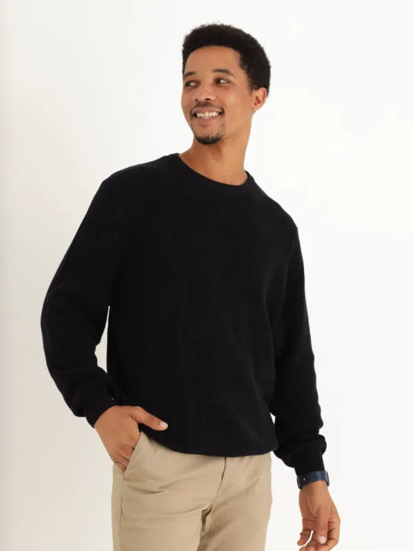 Men's Plain Crew Knitwear - Navy sold by Edgars
