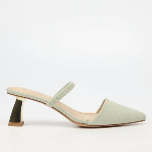 Ladies Mid Heel Mule - Mint sold by Edgars