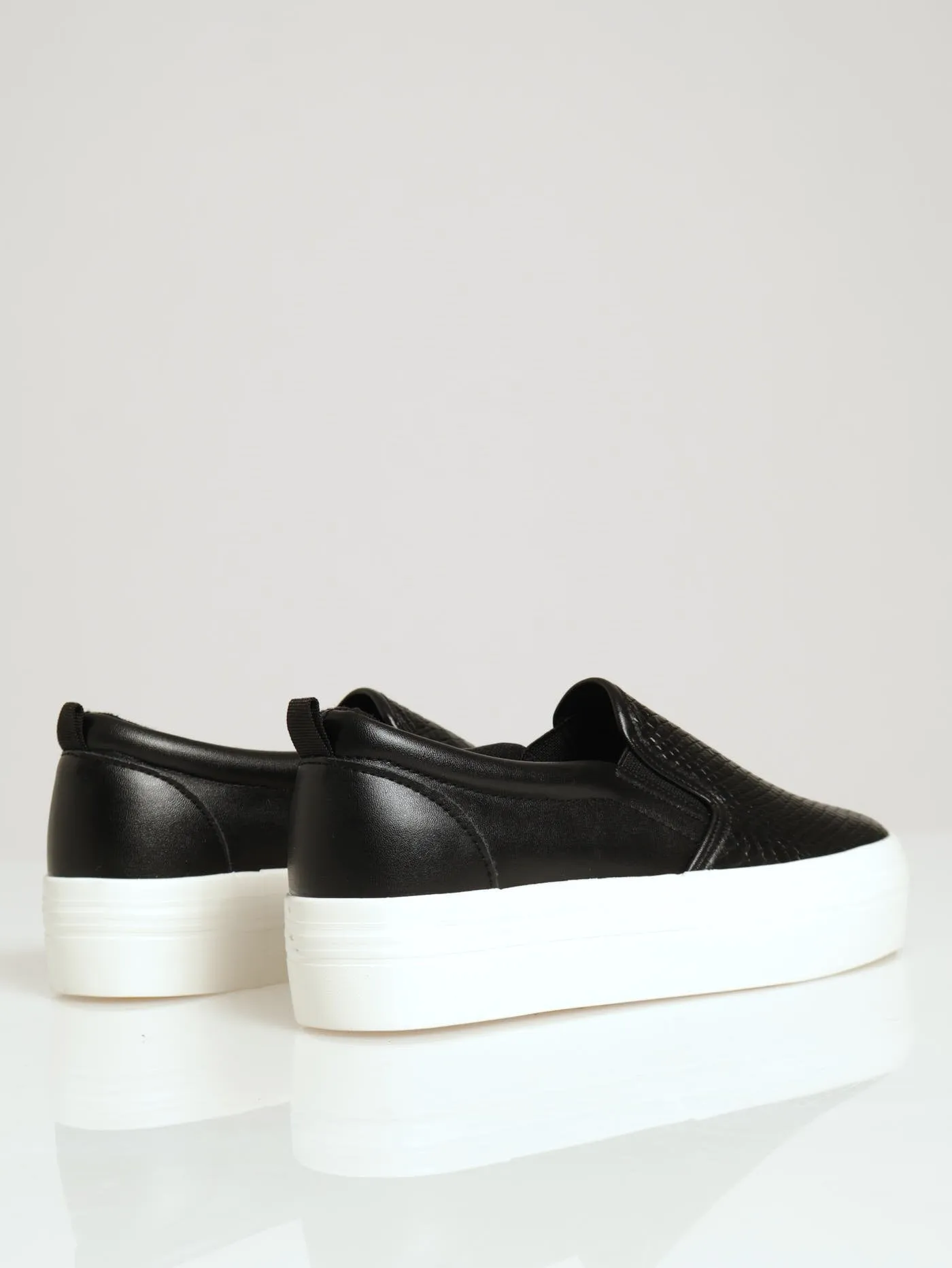 Snake Embossed Platform Slip On Sneaker - Black sold by Edgars product image thumbnail 3