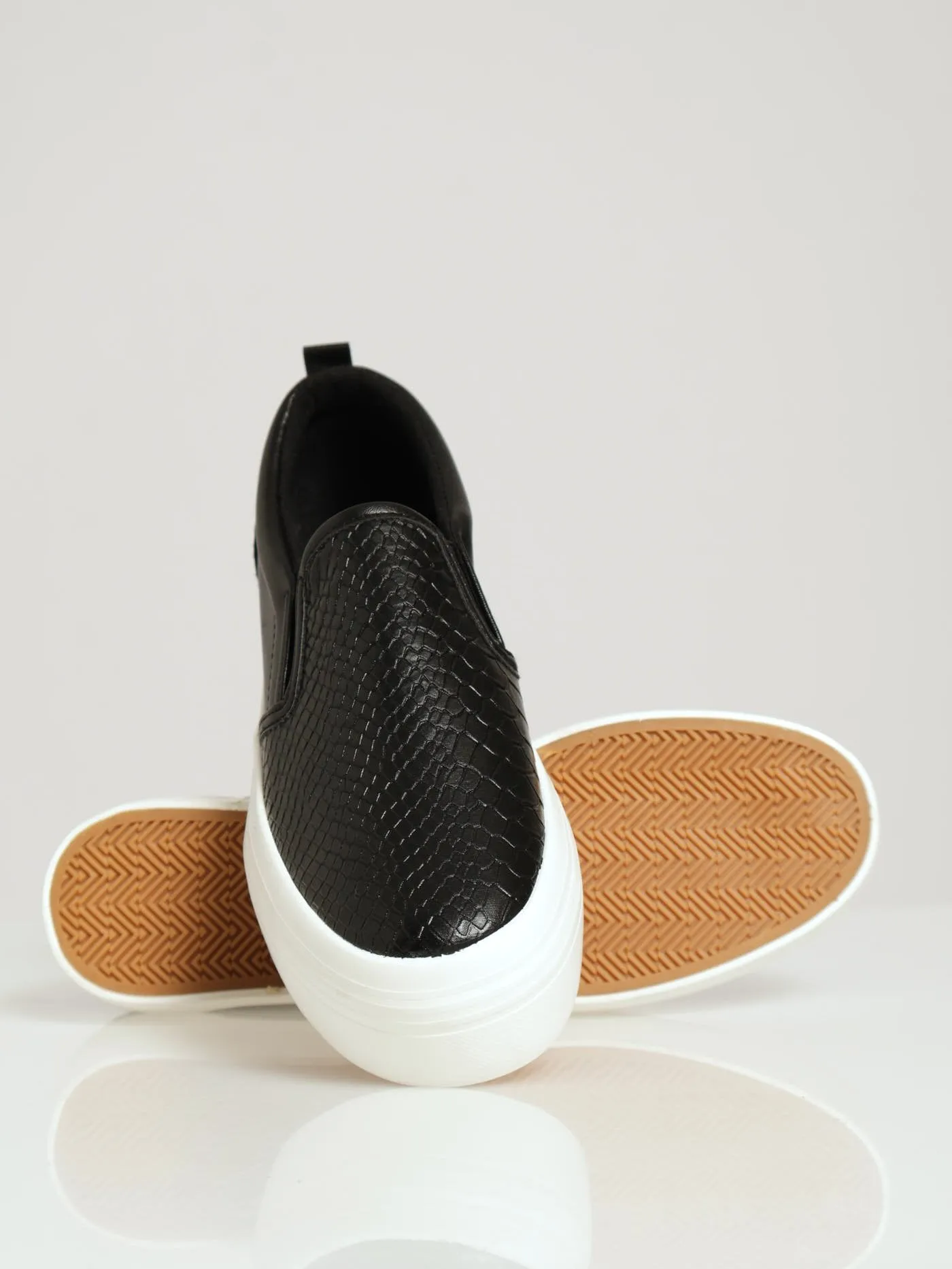 Snake Embossed Platform Slip On Sneaker - Black sold by Edgars product image thumbnail 5
