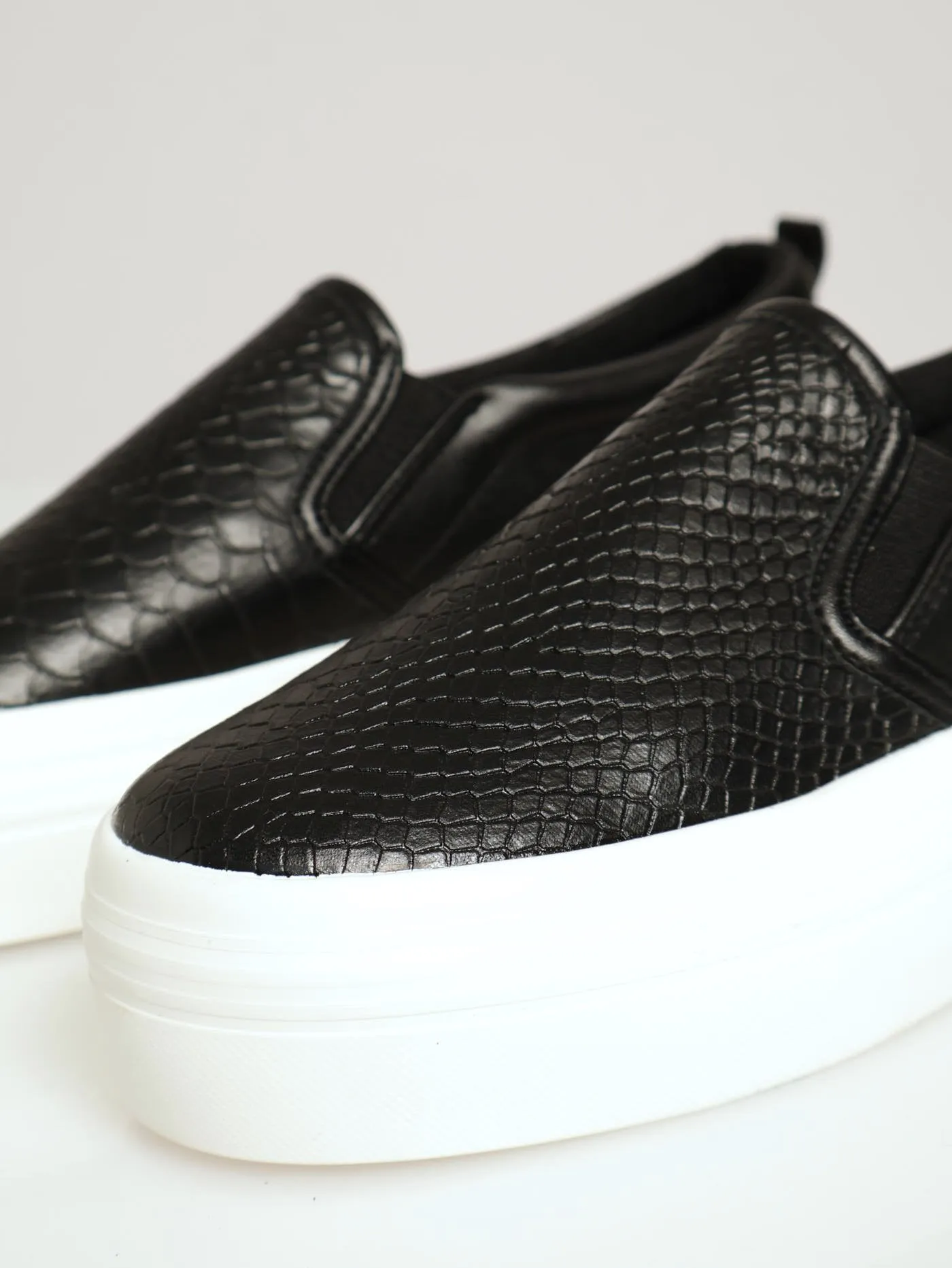 Snake Embossed Platform Slip On Sneaker - Black sold by Edgars product image thumbnail 2