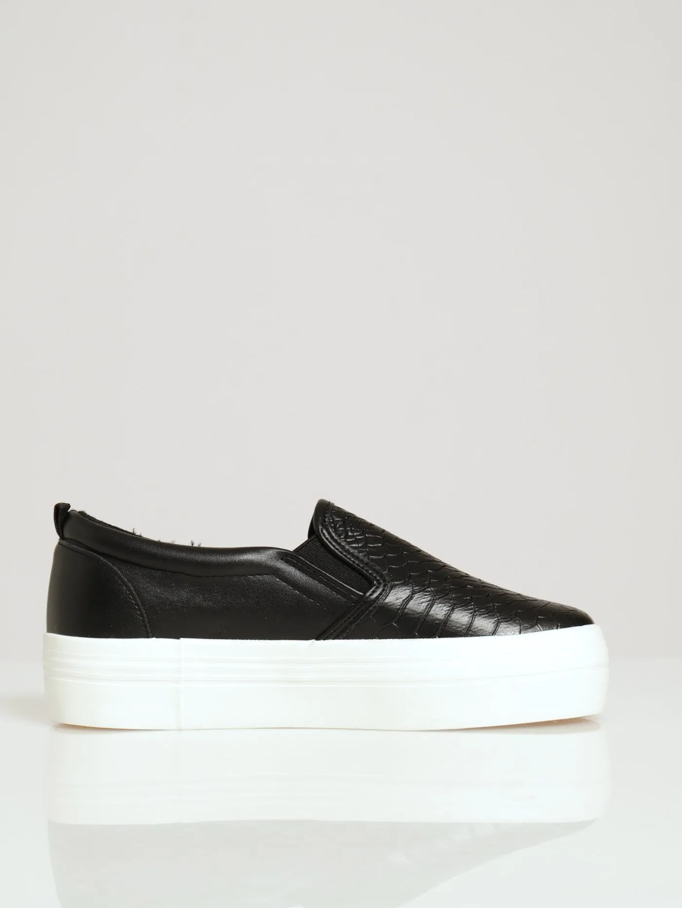 Snake Embossed Platform Slip On Sneaker - Black sold by Edgars product image thumbnail 4