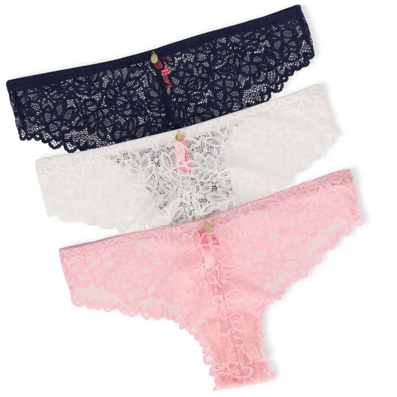 Ladies 3 Pack Brazilian Panty - Two-tone sold by Edgars