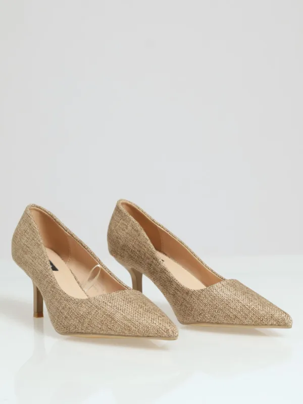 Plain Raffia Court Heel - Natural sold by Edgars