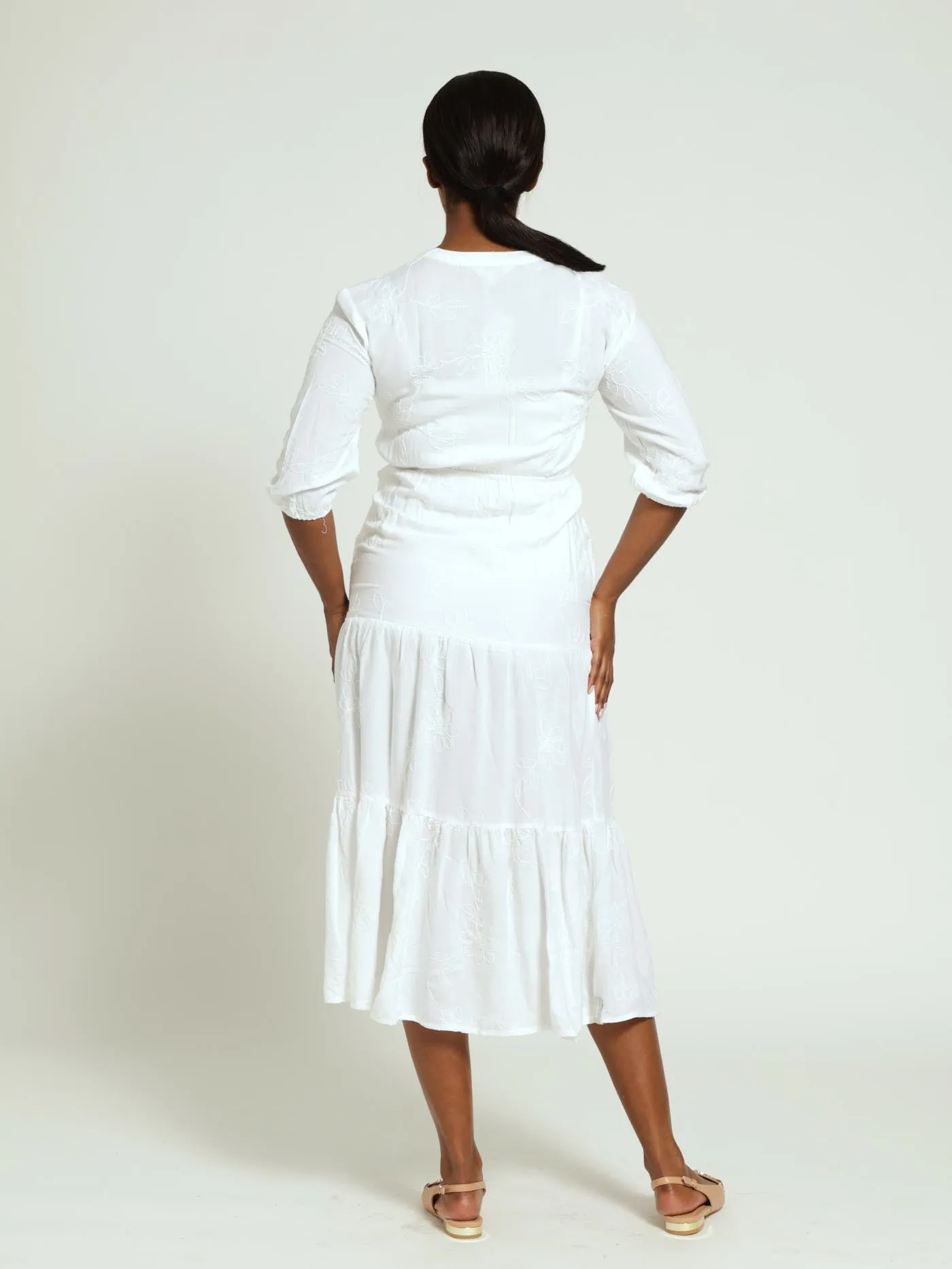 Embroidered Maxi Dress - White sold by Edgars product image thumbnail 3