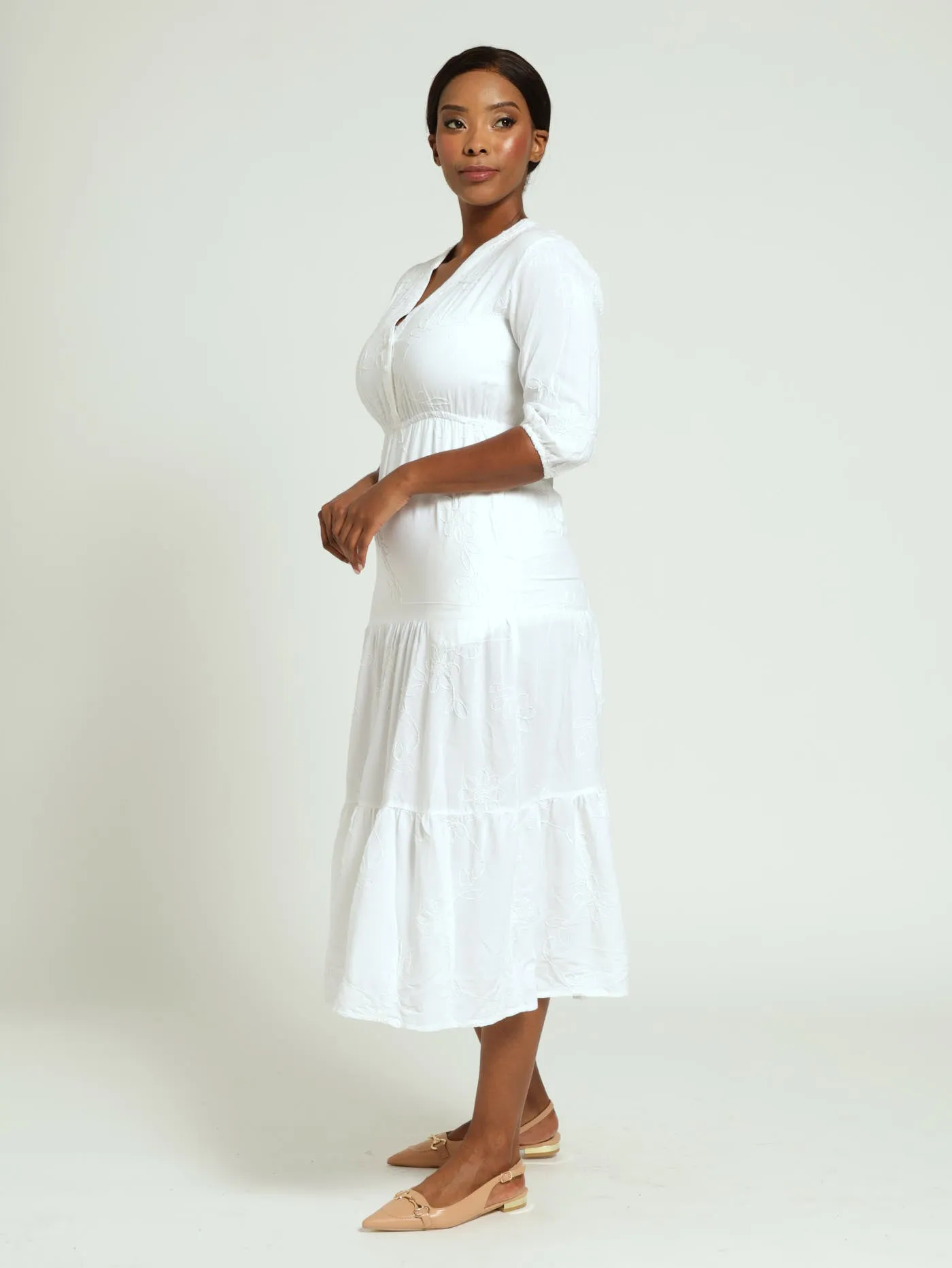 Embroidered Maxi Dress - White sold by Edgars product image thumbnail 2