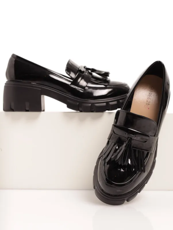 Ladies Platform Loafer With Tassle Detail - Black sold by Edgars