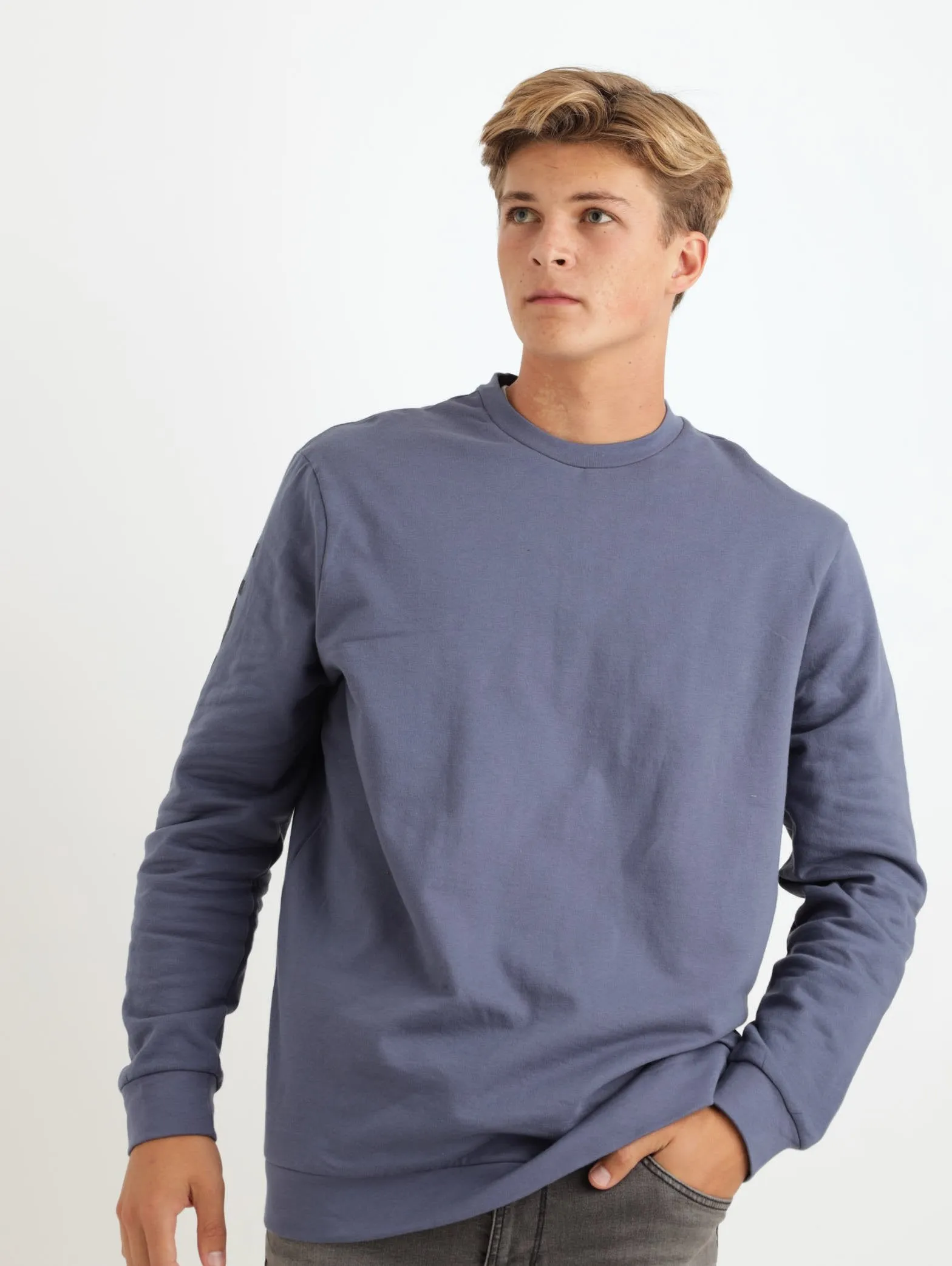 Men's Sleeve Print Crew Neck Top - Airforce sold by Edgars
