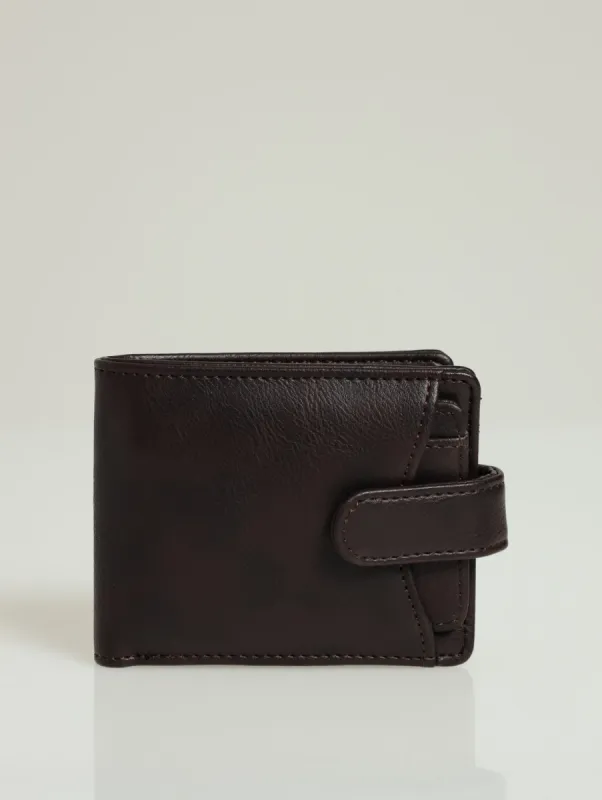 Bill Fold Wallet With Removable Cardholder - Dark Chocolate/Dark Brown sold by Edgars