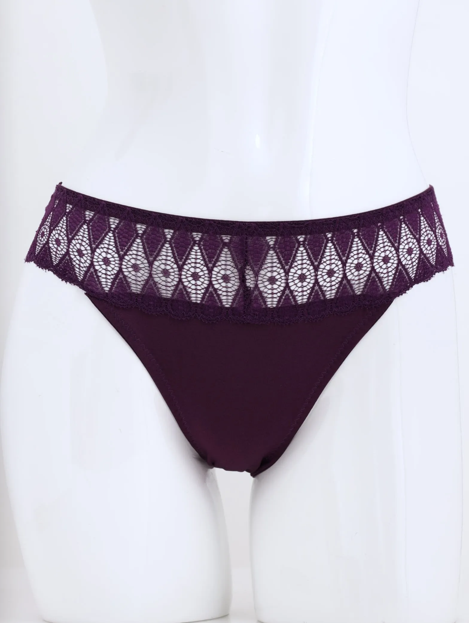 Ladies Lace Wide Tanga Panty - Berry sold by Edgars