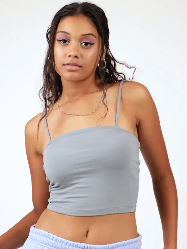 Ladies Cotton Lycra Cropped Tank - Blue sold by Edgars
