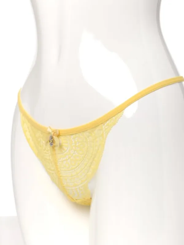 Ladies Lace T String - Light Yellow sold by Edgars