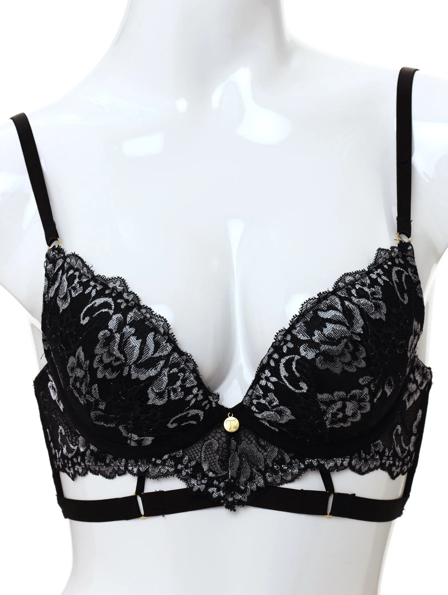 Ladies Strappy Detail Lace Bra - Black sold by Edgars