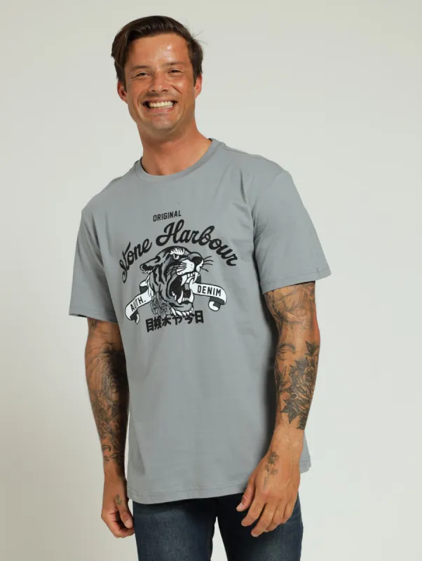 Tiger Head Tee - Grey sold by Edgars