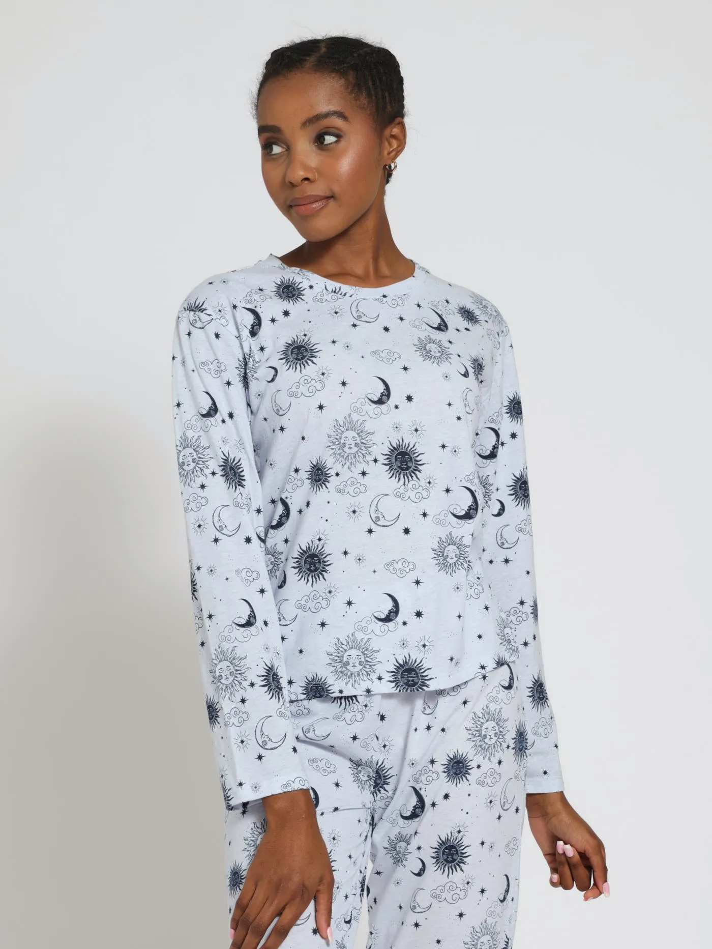 Long Sleeve Boyfriend Fit Tee - Blue sold by Edgars