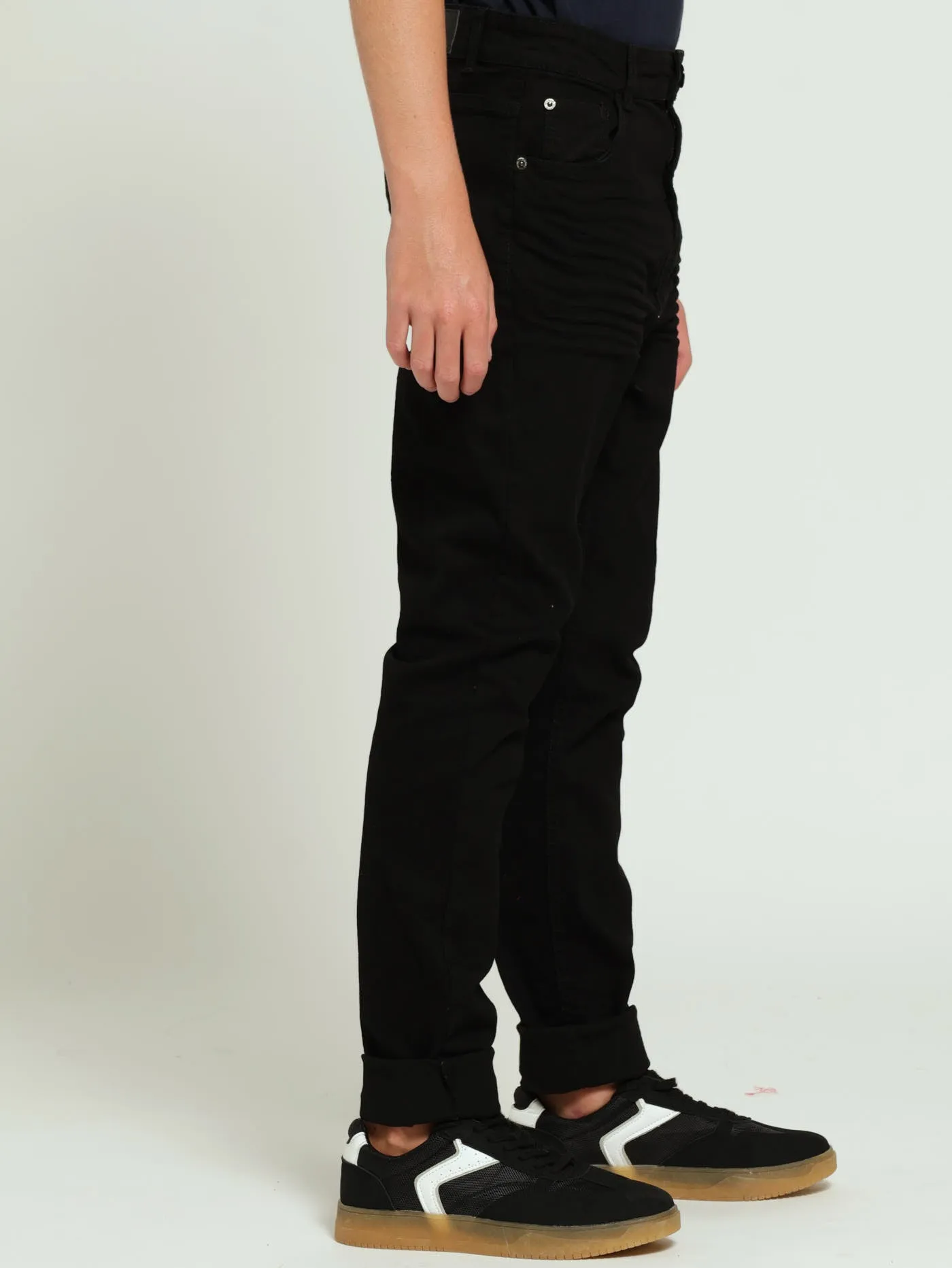 Boys Solid Black Creasing Denim Jean sold by Edgars product image thumbnail 2