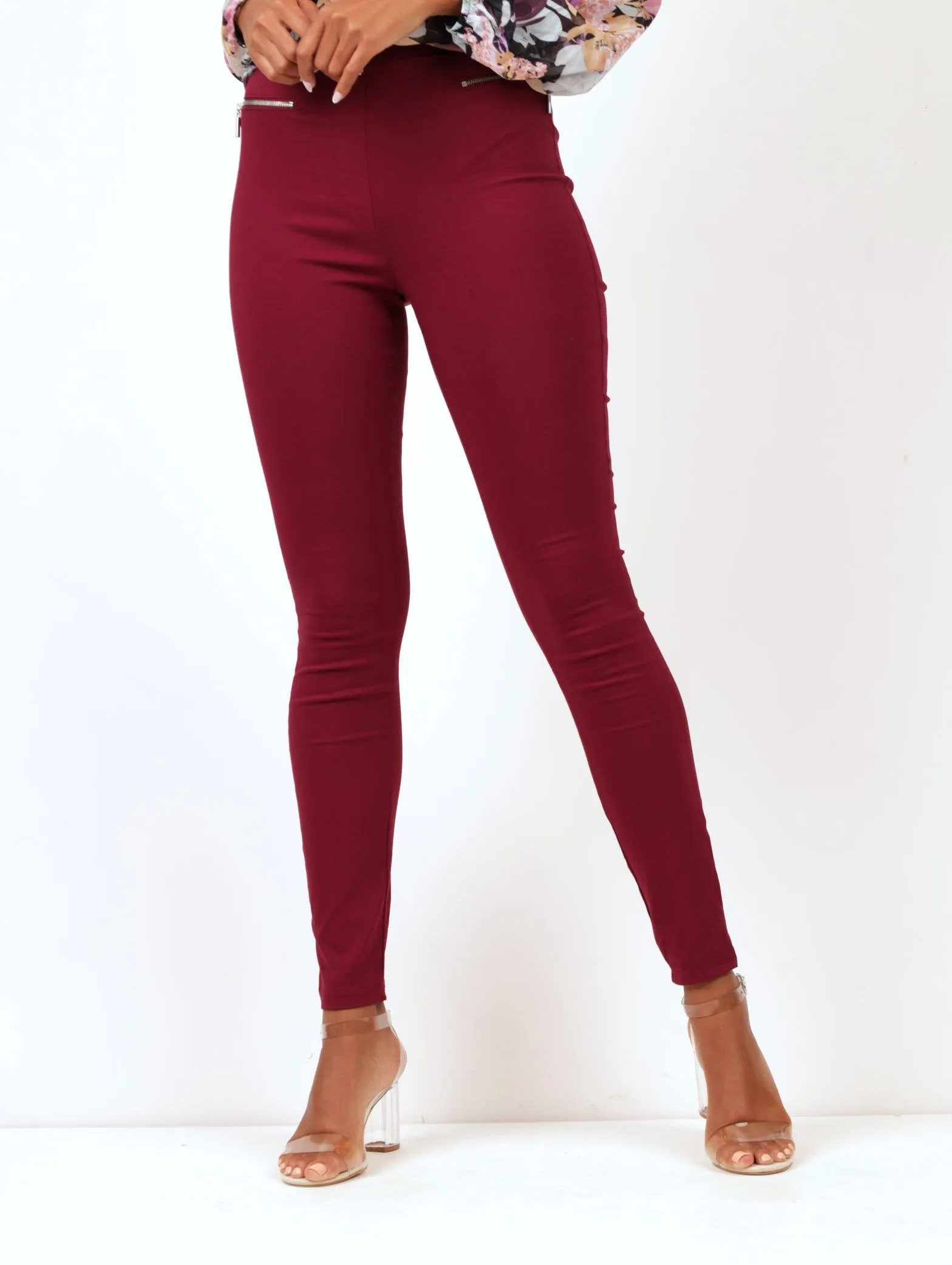 Ladies Zip Detail Bengaline Pant - Plum sold by Edgars