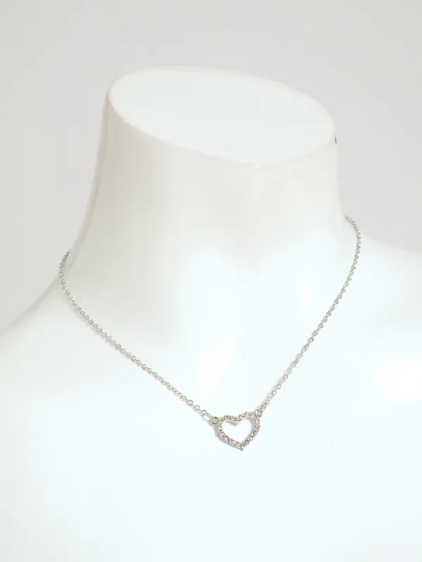 Dainty Heart Pendant Necklace - Silver sold by Edgars
