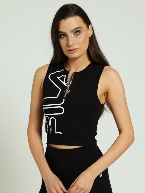 Chloe Vest Top - Black sold by Edgars 