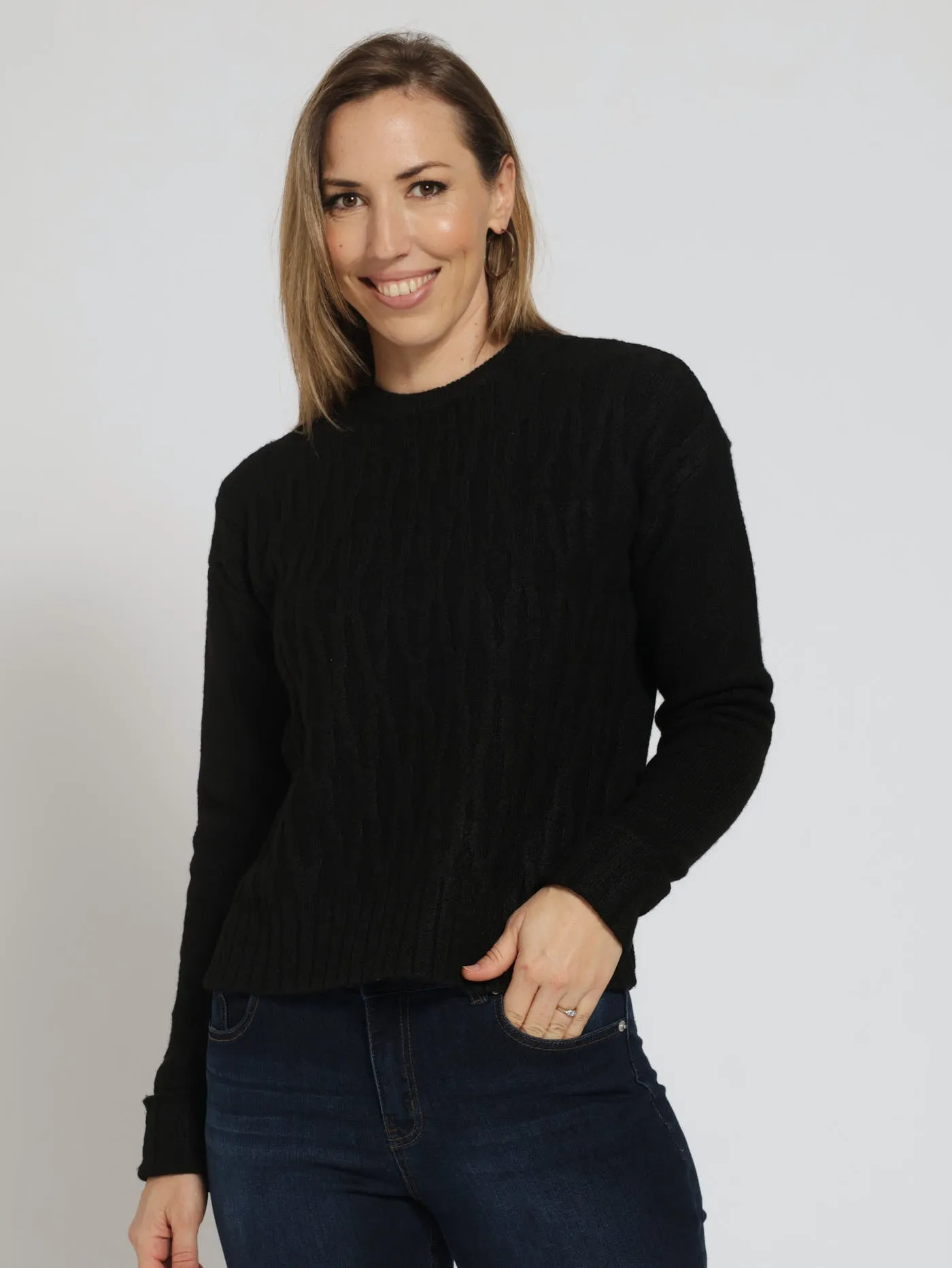 Long Sleeve Diamond Design Luxe Pullover - Black sold by Edgars product image thumbnail 2