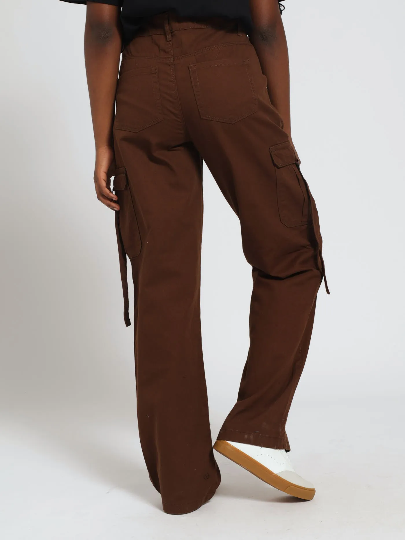 Girls Twill Cargo Pants With Straps - Brown sold by Edgars product image thumbnail 3