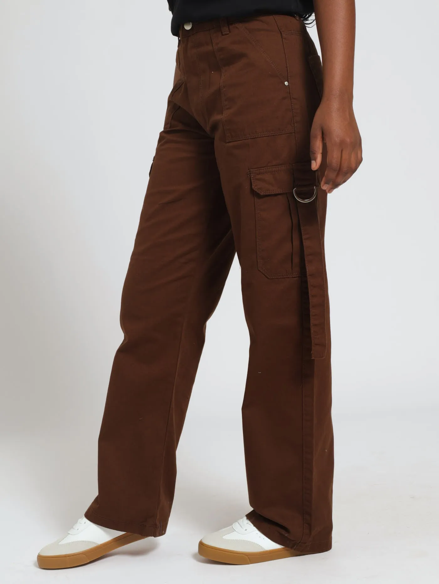 Girls Twill Cargo Pants With Straps - Brown sold by Edgars product image thumbnail 2