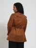 Long Sleeve Suede Waterfall Jacket - Brown sold by Edgars