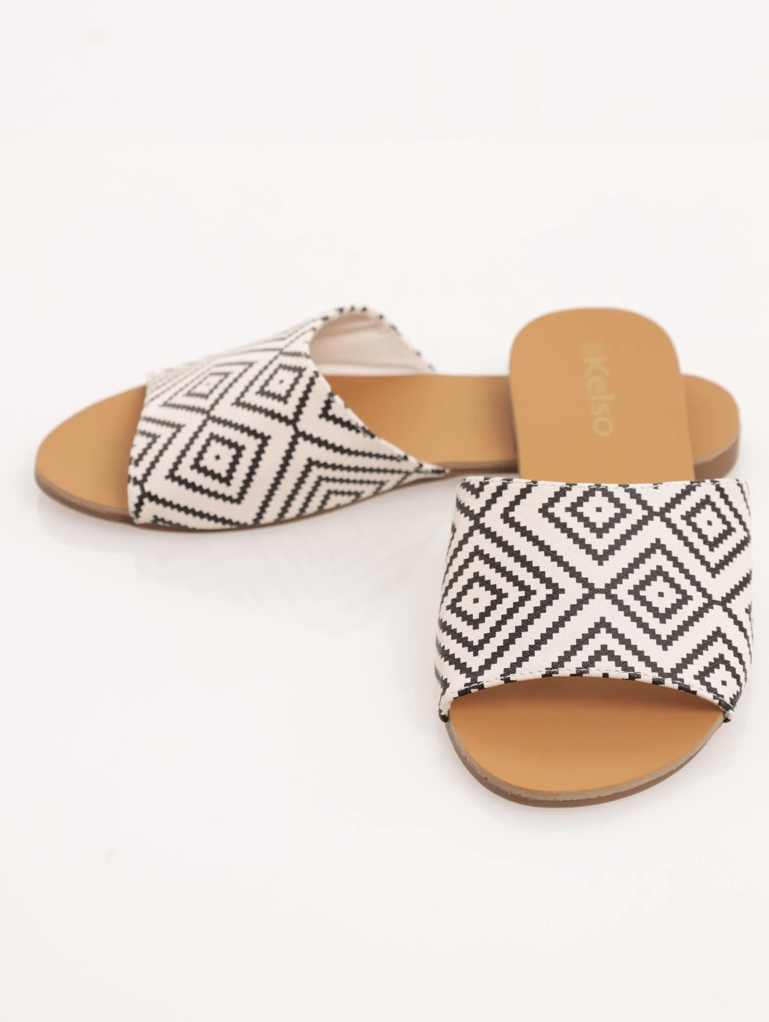 Ladies Printed Geometric Mule Flat Sandal sold by Edgars