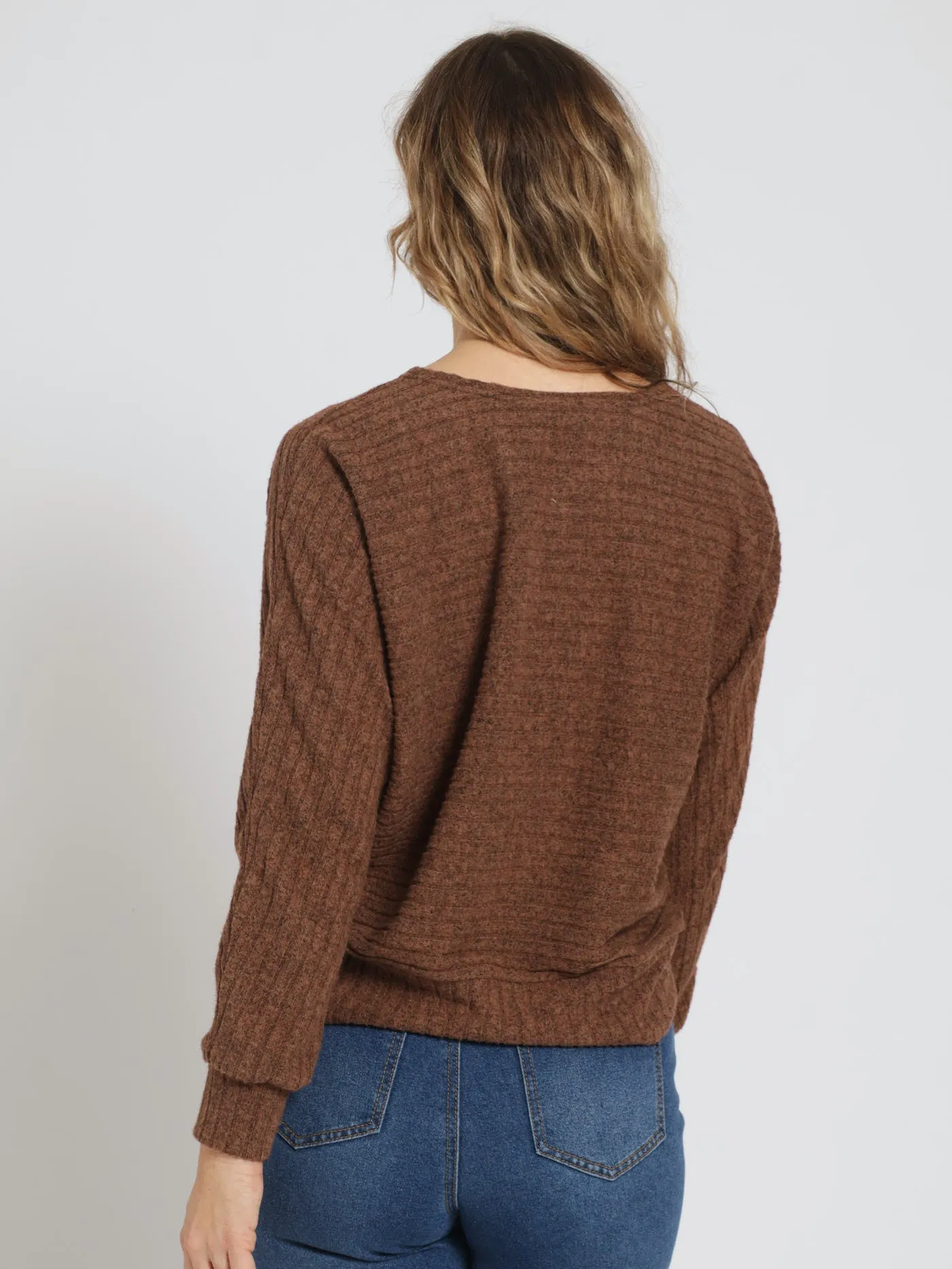 Long Sleeve Dolman Ribbed Top - Chocolate sold by Edgars product image thumbnail 5